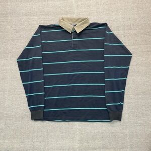 Vintage LeTigre polo long sleeve shirt mens XL Black 1980s Striped USA